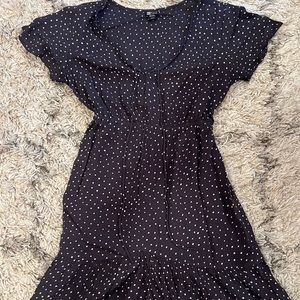 Black with white polkadots mini dress billabong